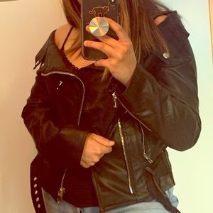 Unique faux leather jacket